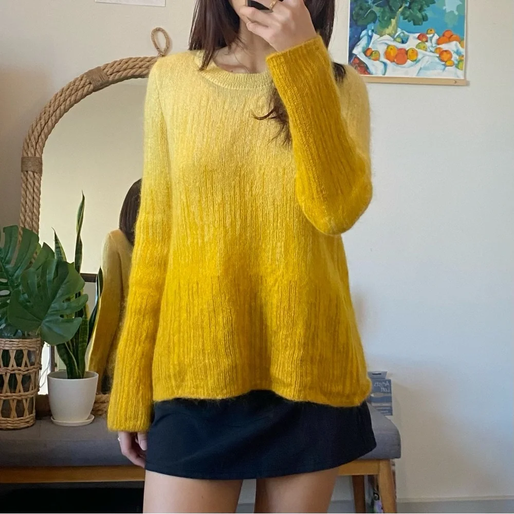 COS Yellow Ombre Mohair Sweater - Picture 1 of 4